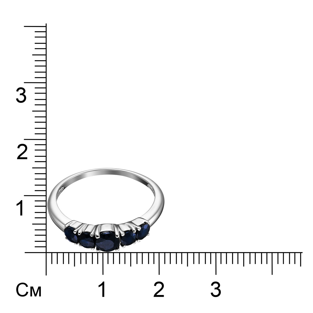 Серебряное кольцо 925 пробы; вставки 5 Сапфир U/2 0,948;