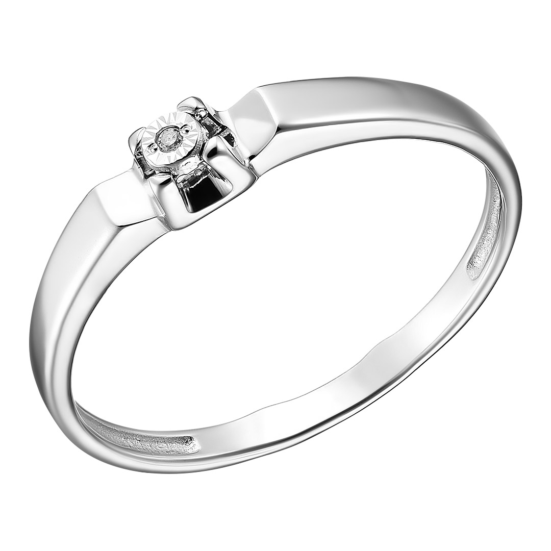 Серебряное кольцо с бриллиантом