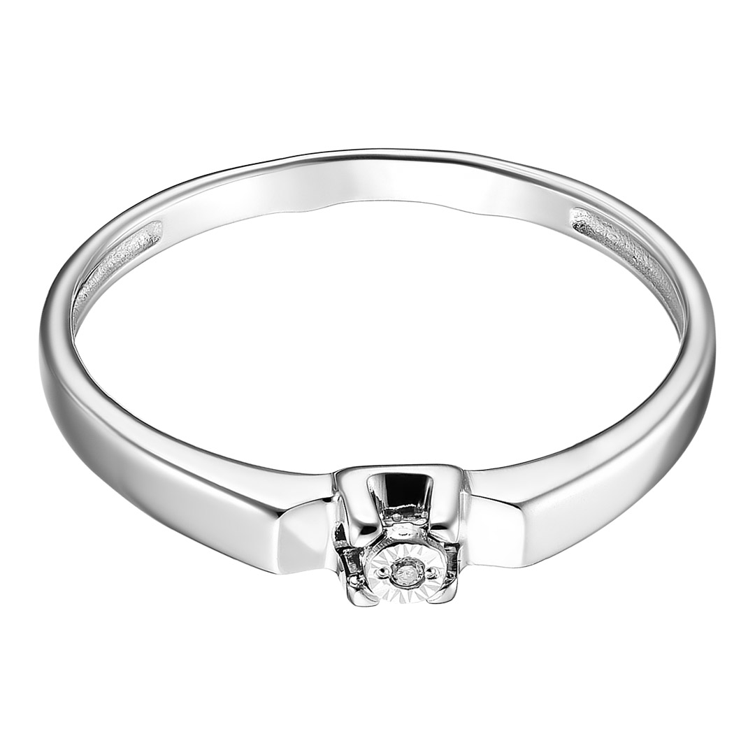 Серебряное кольцо с бриллиантом