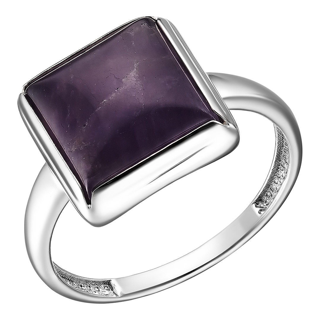 Серебряное кольцо 925 пробы; вставки 1 Аметист;