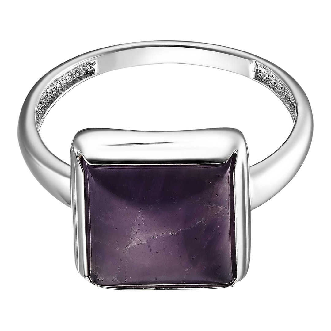 Серебряное кольцо 925 пробы; вставки 1 Аметист;