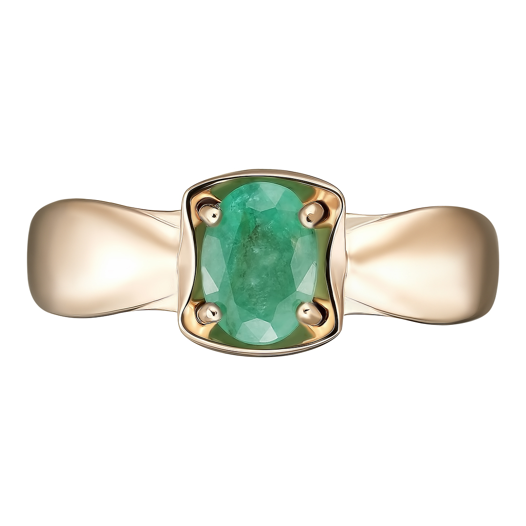 Серебряное кольцо 925 пробы; вставки 1 Изумруд (F) 0,656 3/3