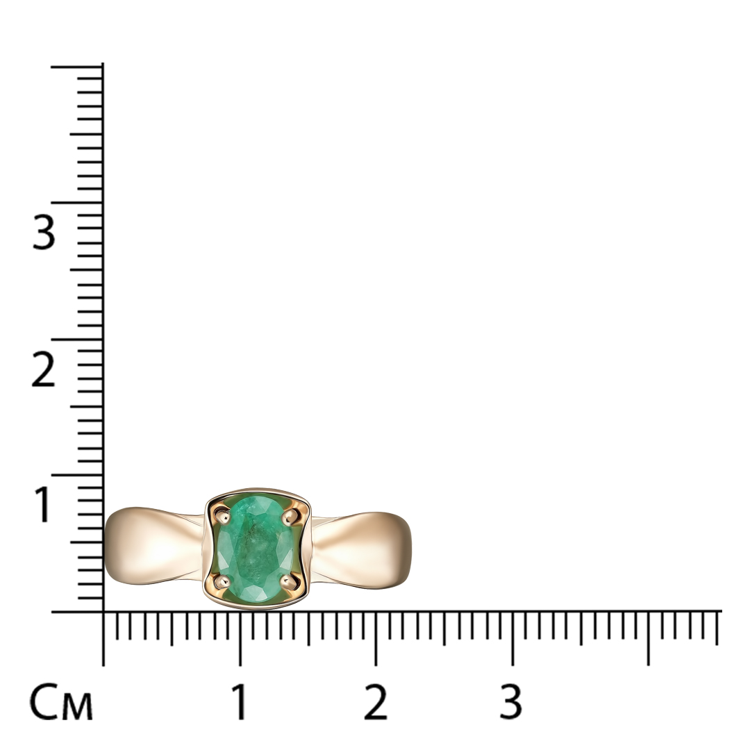 Серебряное кольцо 925 пробы; вставки 1 Изумруд (F) 0,656 3/3