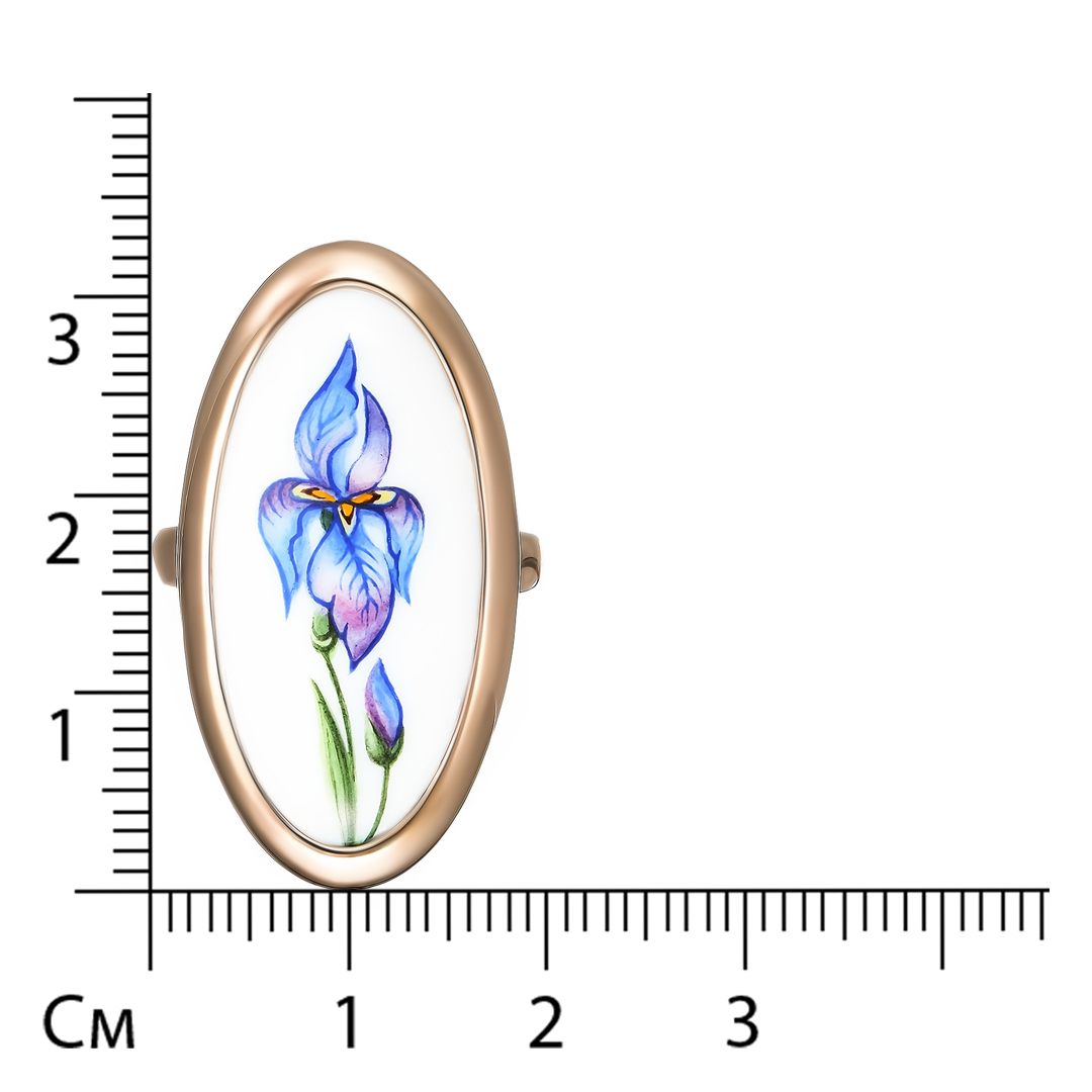 Серебряное кольцо 925 пробы; вставки Финифть разноцв.;