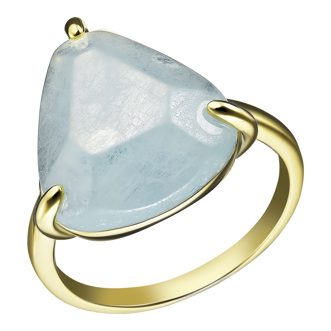 Серебряное кольцо 925 пробы; вставки 1 Аквамарин 7,11 ct;