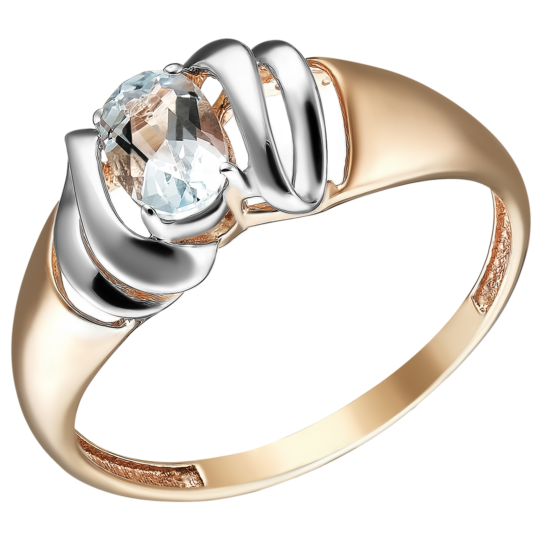 Серебряное кольцо 925 пробы; вставки 1 Топаз sky;