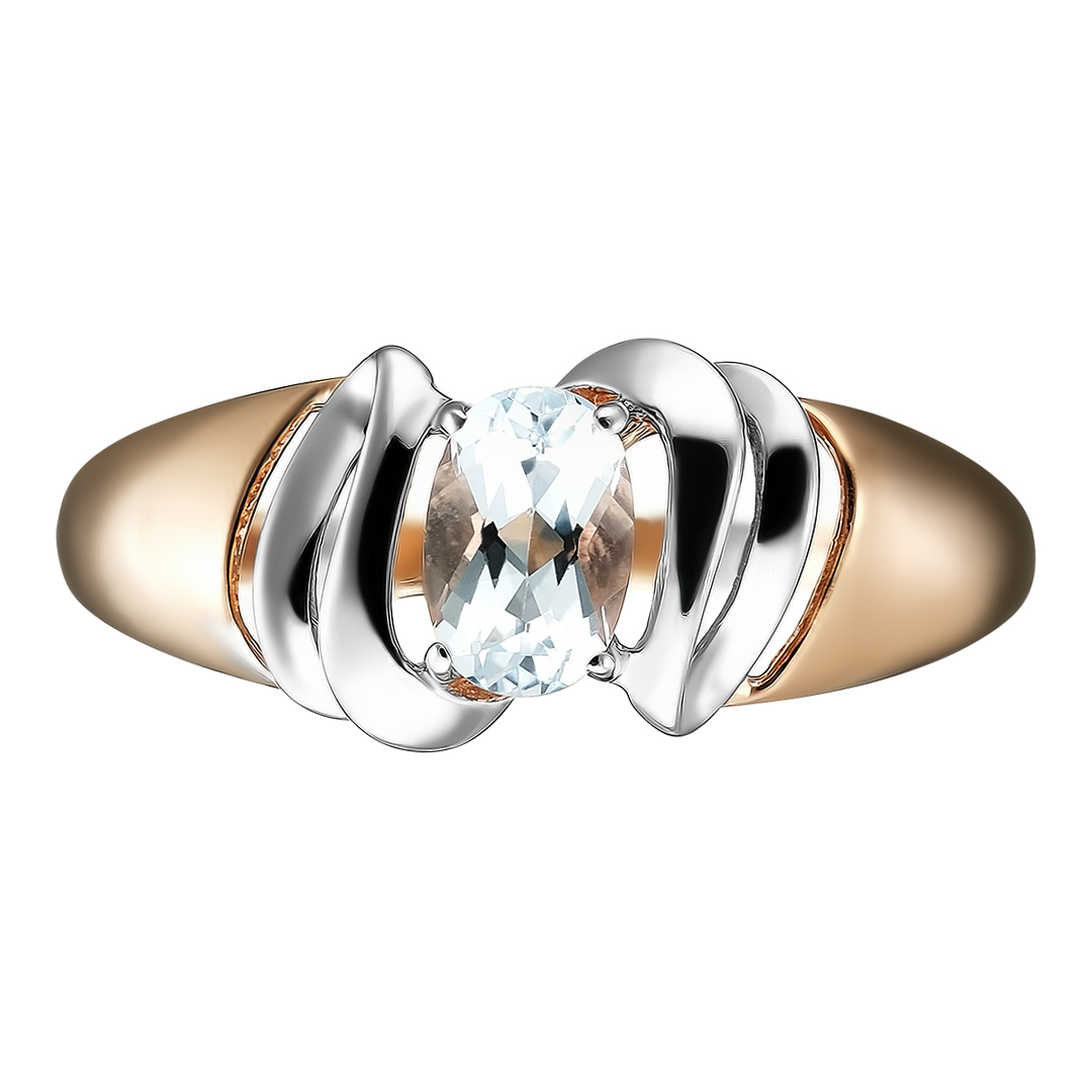 Серебряное кольцо 925 пробы; вставки 1 Топаз sky;