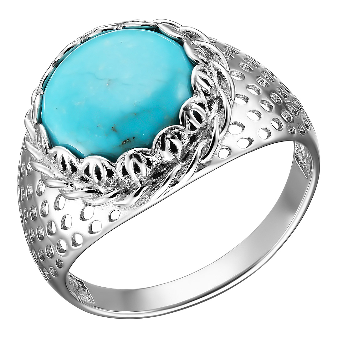 Серебряное кольцо 925 пробы; вставки 1 Бирюза;