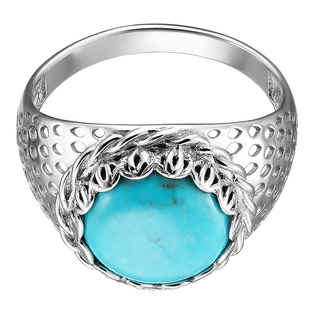 Серебряное кольцо 925 пробы; вставки 1 Бирюза;