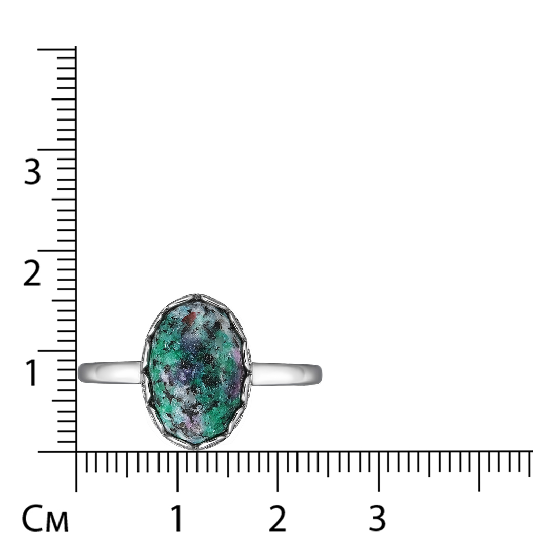 Серебряное кольцо 925 пробы; вставки 1 Цоизит;
