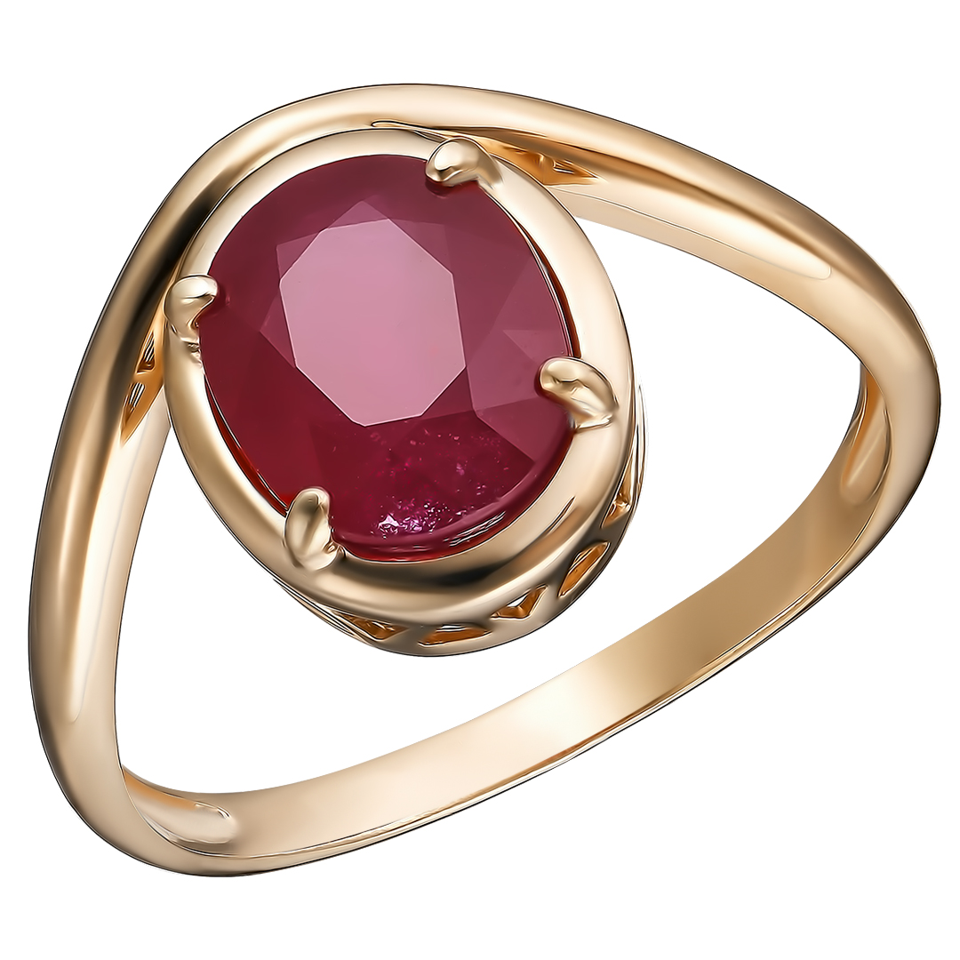 Серебряное кольцо 925 пробы; вставки 1 Рубин 3,883 F/2;