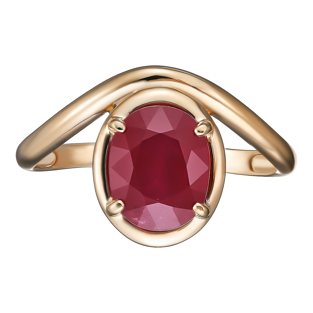 Серебряное кольцо 925 пробы; вставки 1 Рубин 3,883 F/2;