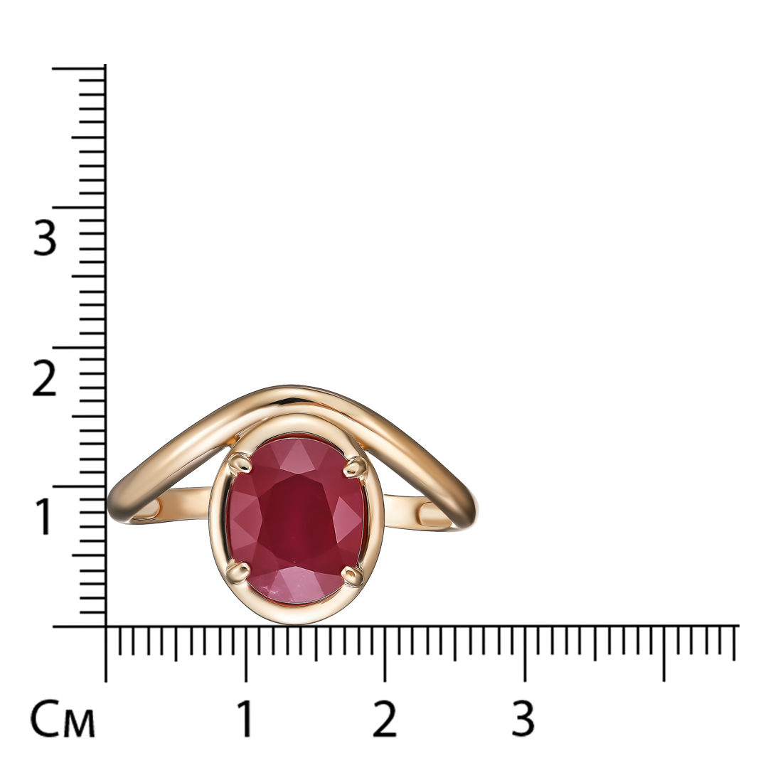 Серебряное кольцо 925 пробы; вставки 1 Рубин 3,883 F/2;