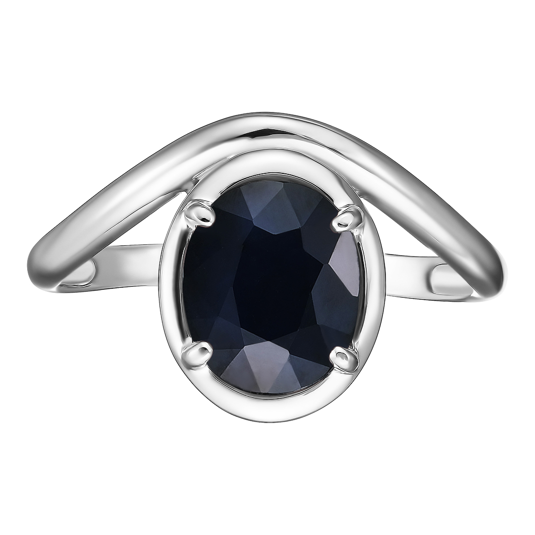 Серебряное кольцо 925 пробы; вставки 1 Сапфир 2,609 U/2;