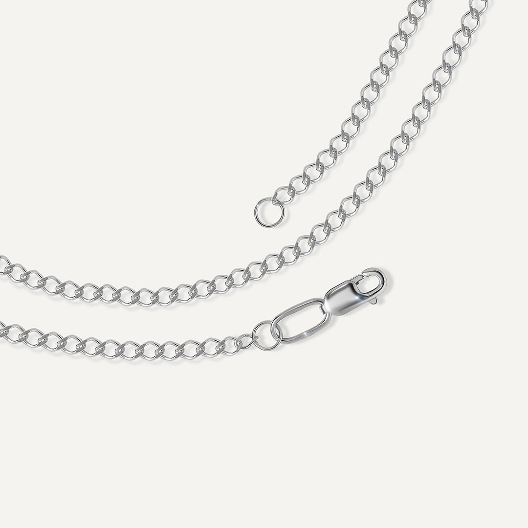 Серебряная цепь плетение "Ромб"