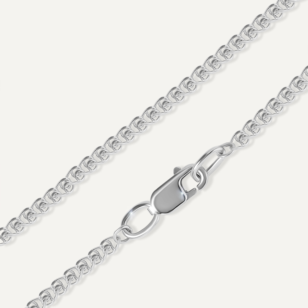 Серебряная цепь плетение "Love"