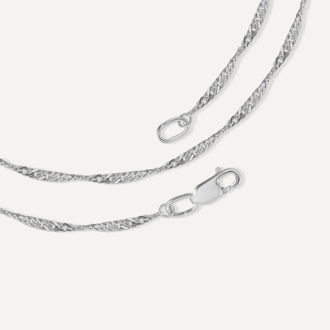 Серебряная цепь плетение "Сингапур"