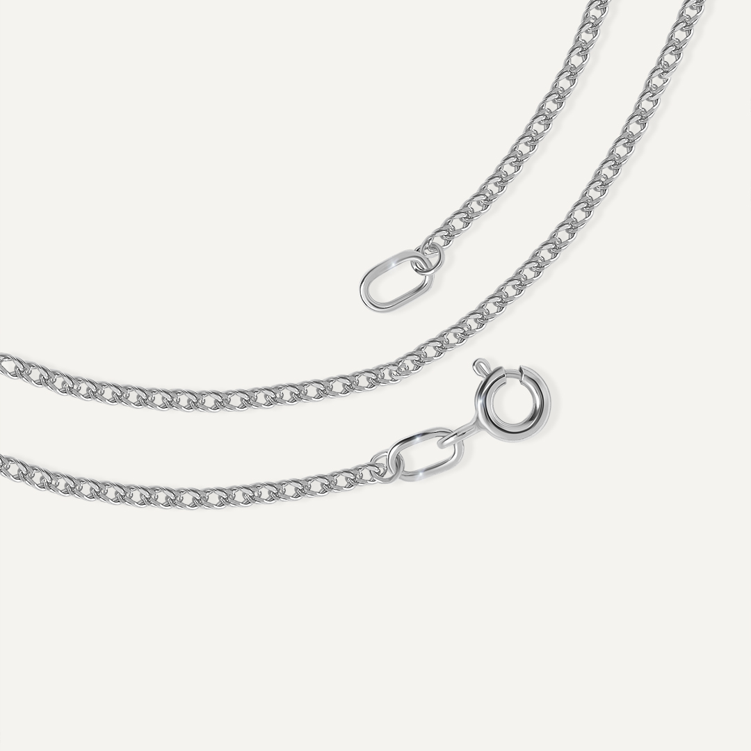 Серебряная цепь плетение "Двойной Ромб"