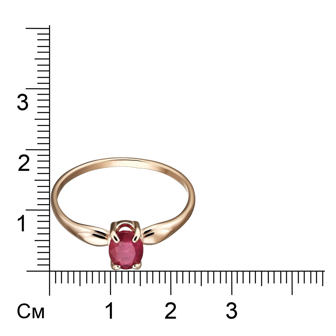 Серебряное кольцо 925 пробы; вставки 1 Рубин 1,18 F/3