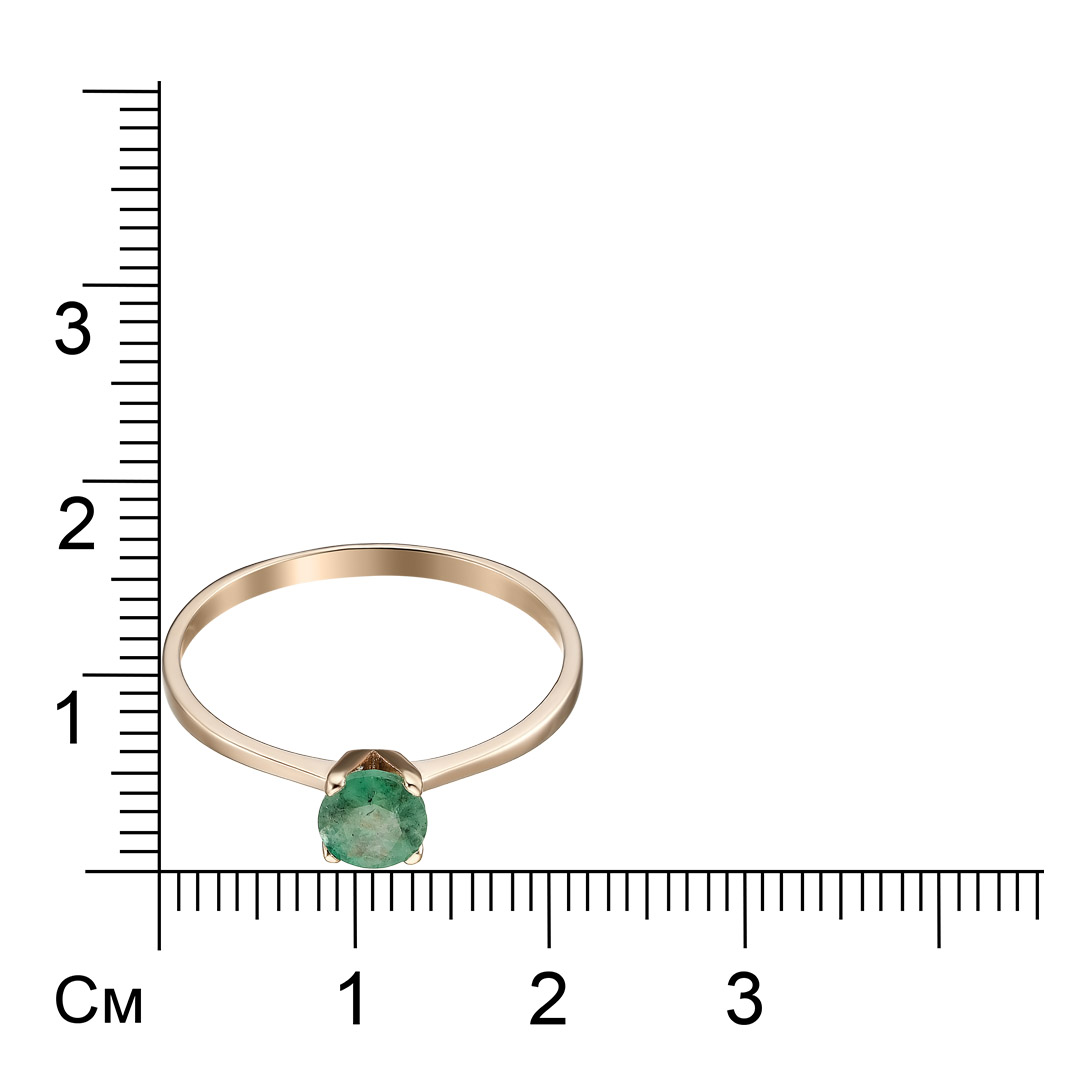 Серебряное кольцо 925 пробы; вставки 1 Изумруд 3/Г3 0,46;