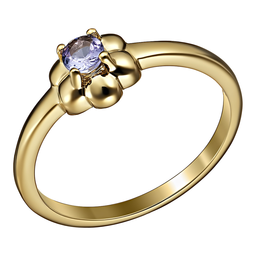 Серебряное кольцо с танзанитом "Цветок"
