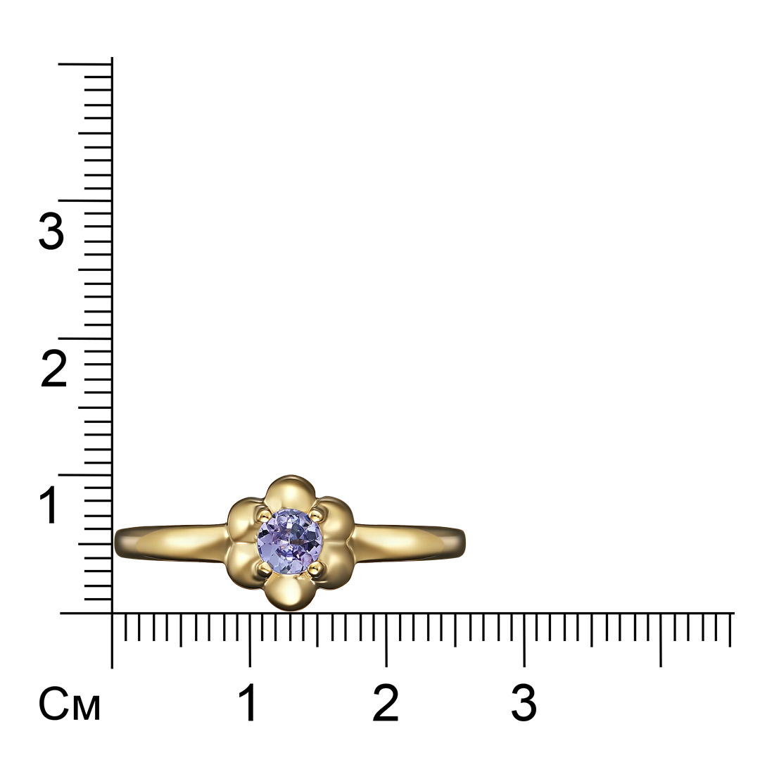 Серебряное кольцо с танзанитом "Цветок"