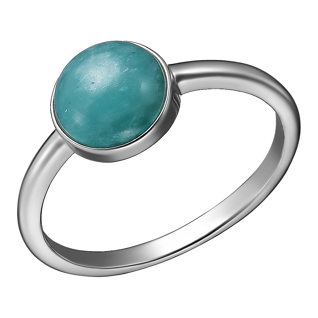 Серебряное кольцо 925 пробы; вставки 1 Амазонит;
