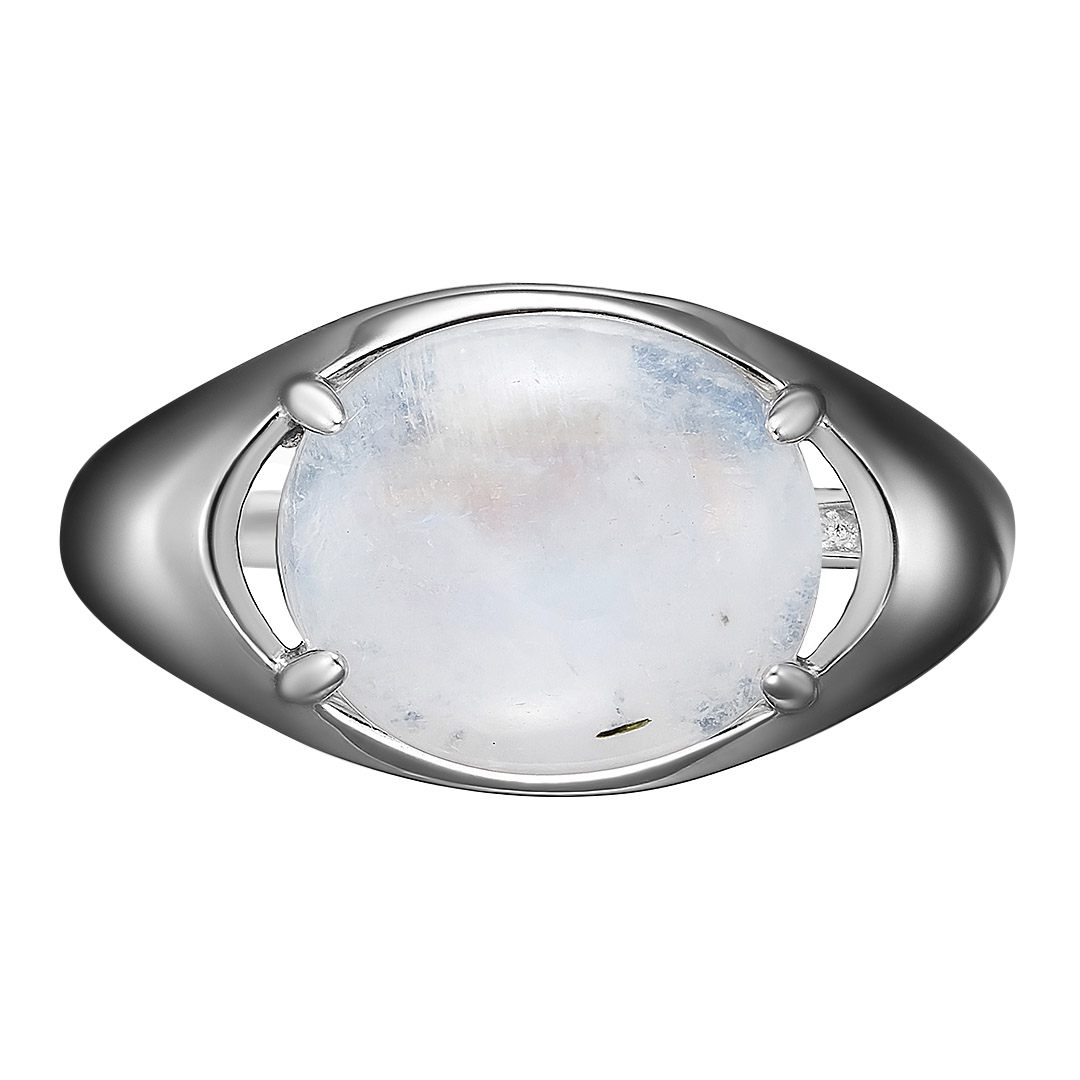 Серебряное кольцо 925 пробы; вставки 1 Лунный камень;