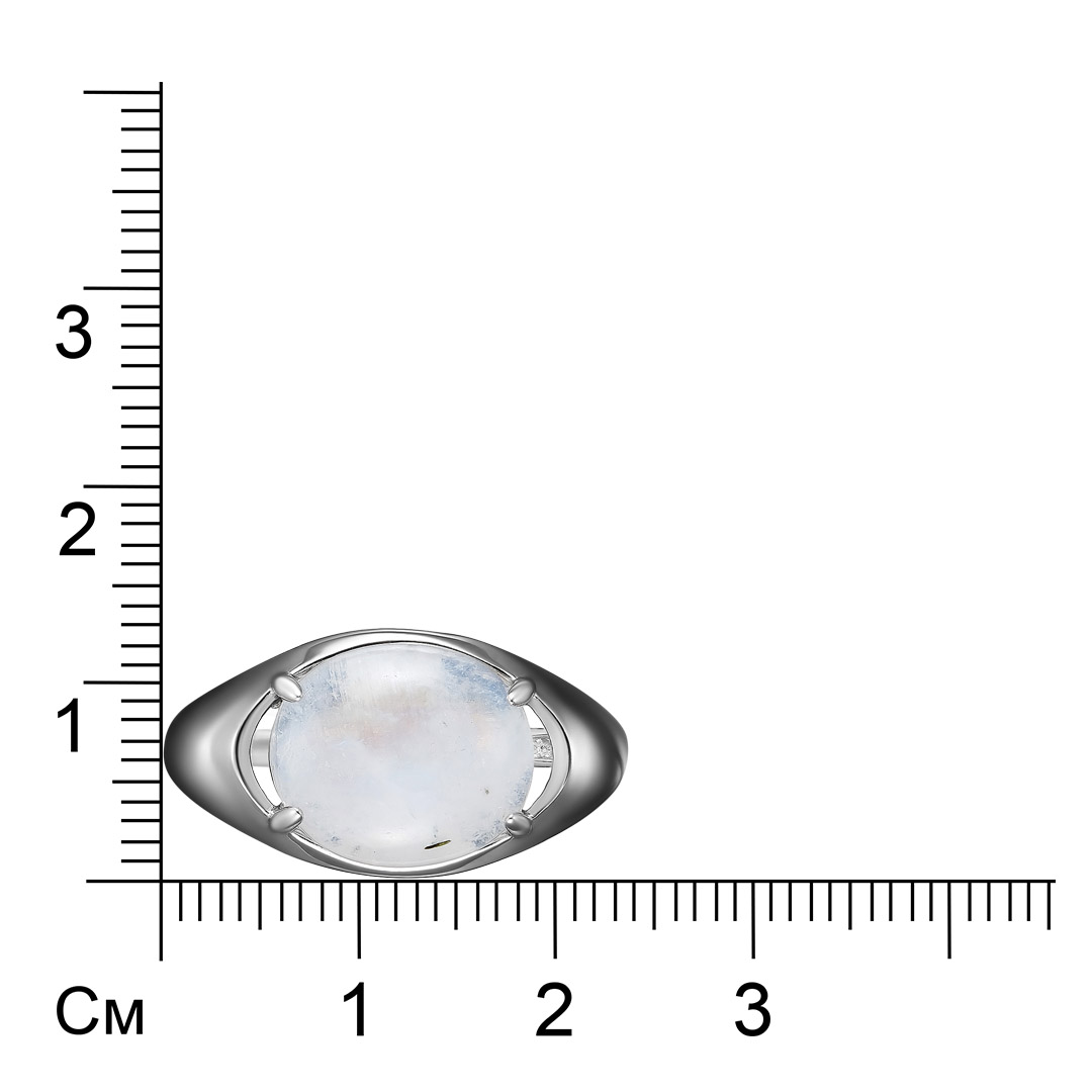 Серебряное кольцо 925 пробы; вставки 1 Лунный камень;