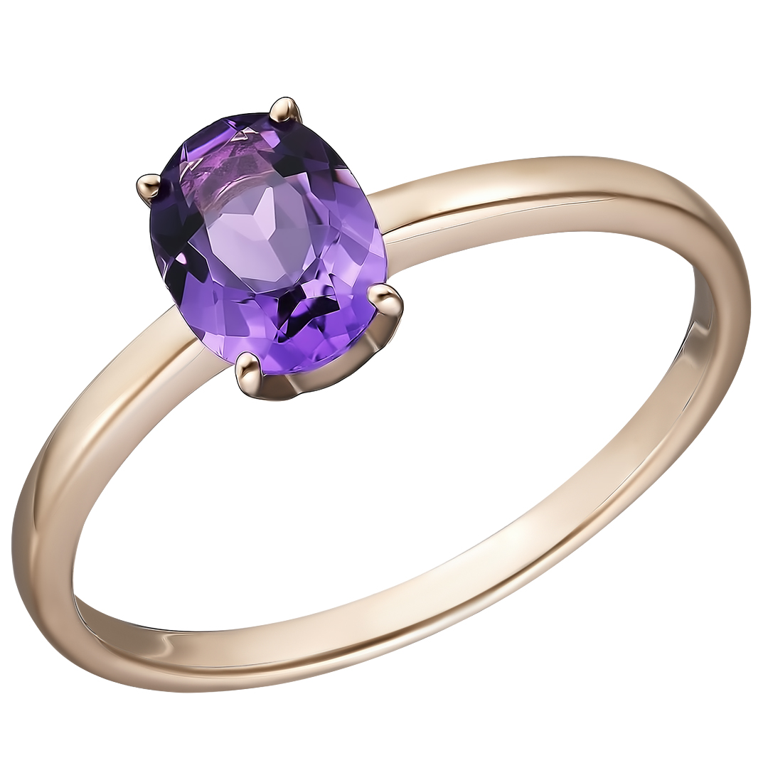 Серебряное кольцо 925 пробы; вставки 1 Аметист;