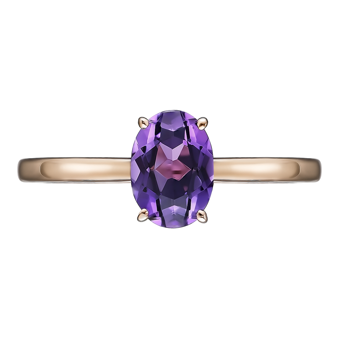 Серебряное кольцо 925 пробы; вставки 1 Аметист;