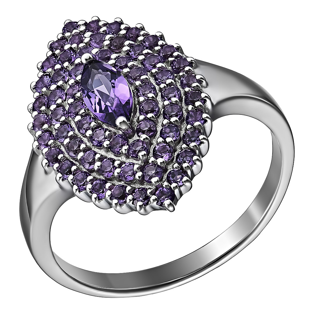 Серебряное кольцо с аметистами