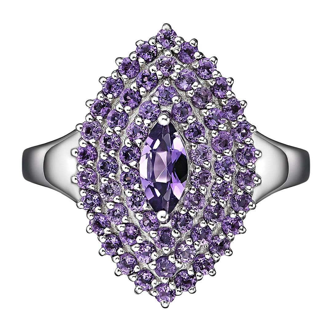 Серебряное кольцо с аметистами