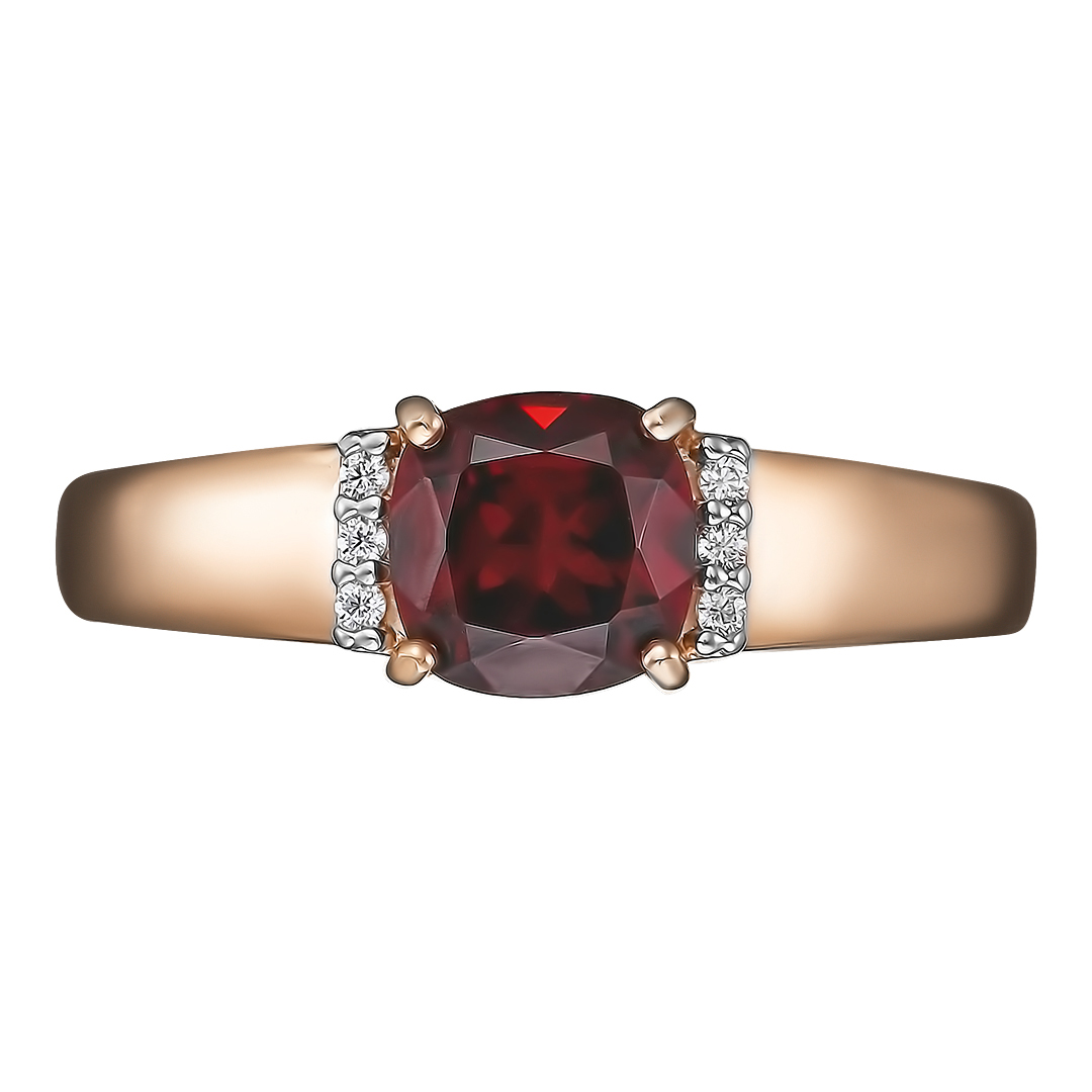 Серебряное кольцо с гранатом