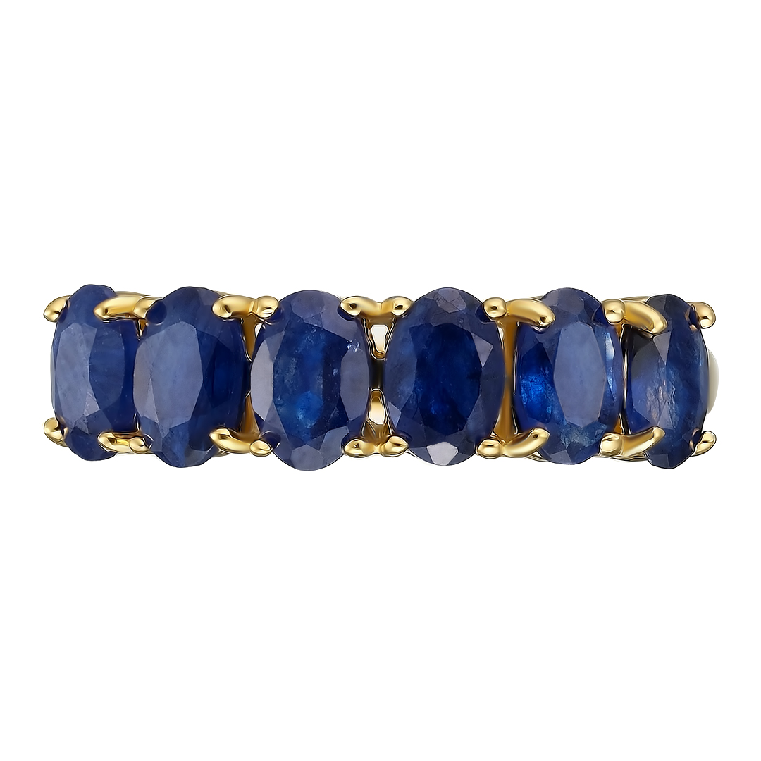 Серебряное кольцо 925 пробы; вставки 6 Сапфир U/2 3,9 ct;