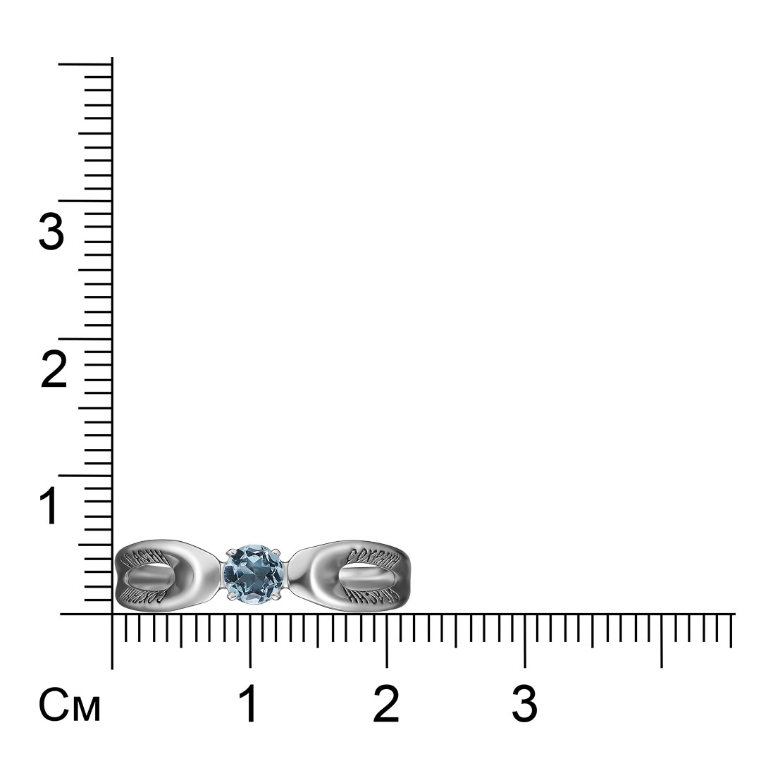 Серебряное кольцо с топазом sky "Спаси и сохрани"