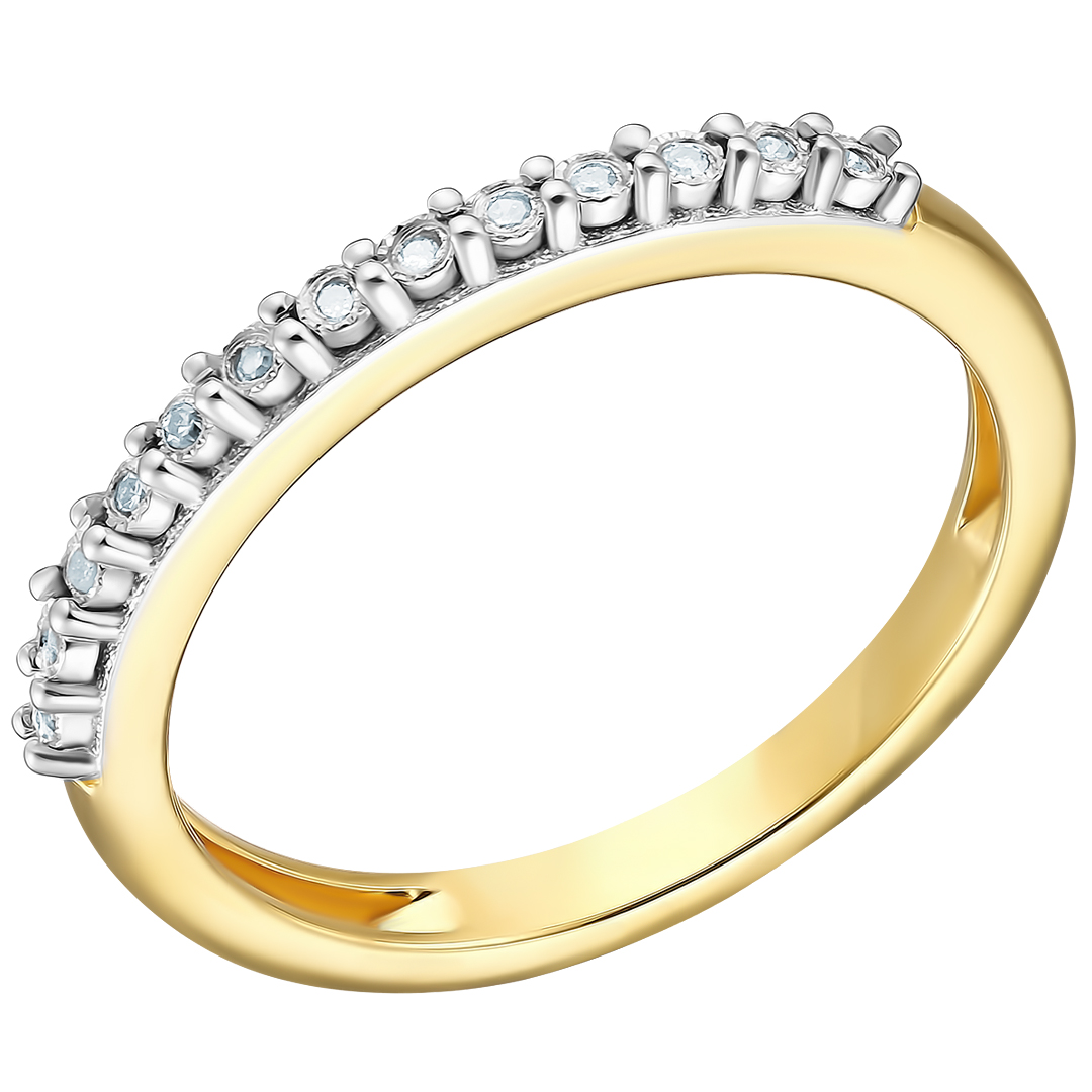 Серебряное кольцо 925 пробы; вставки 13 Бр.Кр-17 3/2А 0,03 ct;