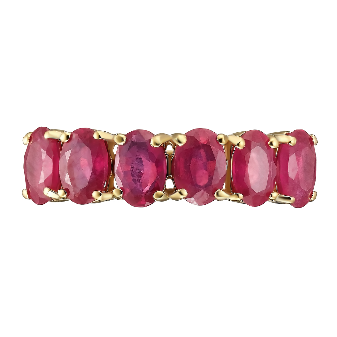 Серебряное кольцо 925 пробы; вставки 6 Рубин F/2 4,206 ct;