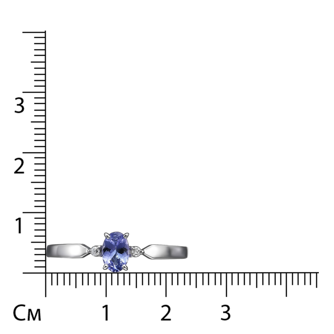 Кольцо из белого золота с танзанитом