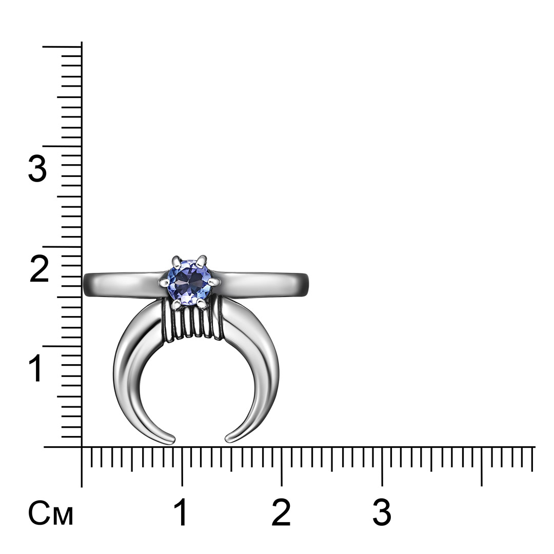 Серебряное кольцо с танзанитом "Лунница"