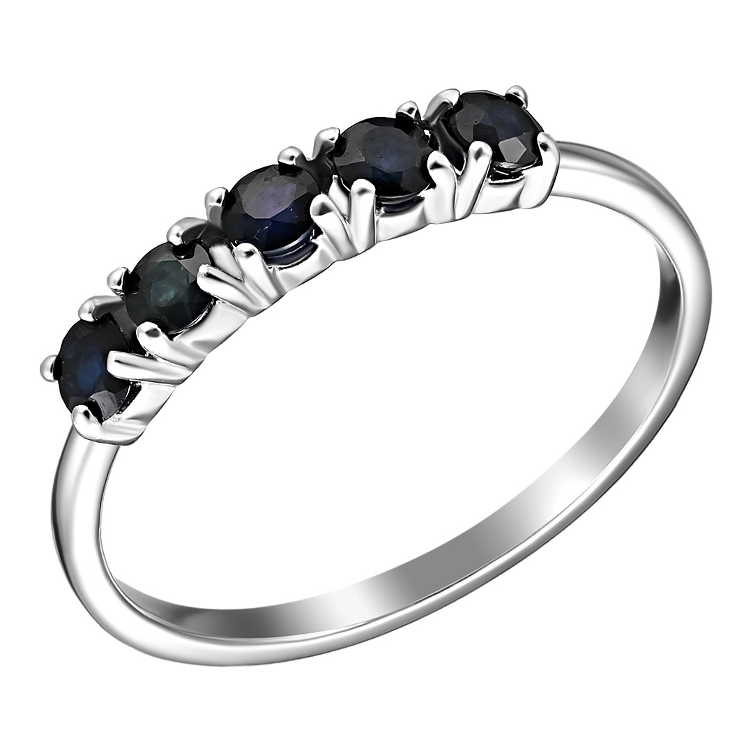 Серебряное кольцо 925 пробы; вставки 5 Сапфир U/2 0,667;