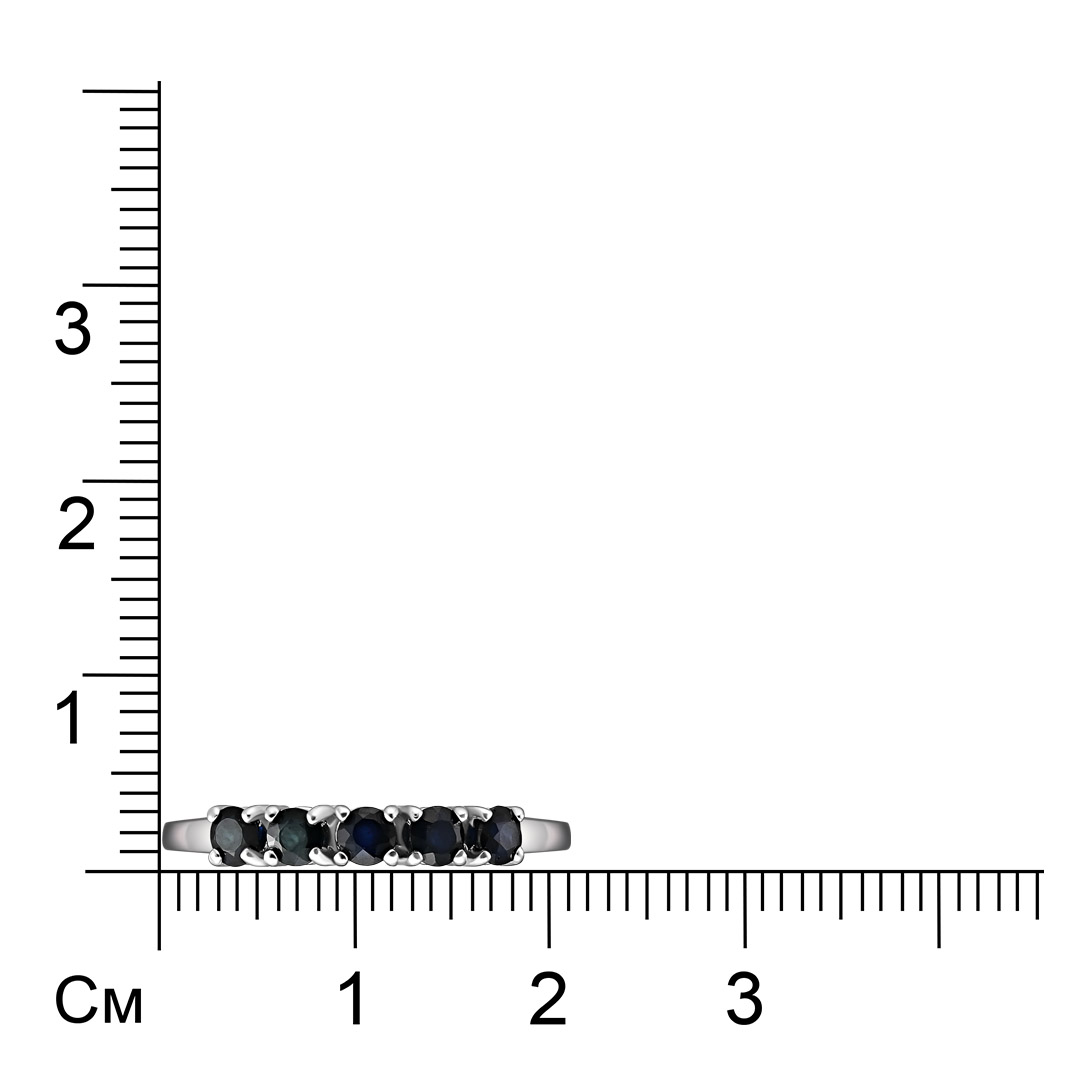 Серебряное кольцо 925 пробы; вставки 5 Сапфир U/2 0,667;