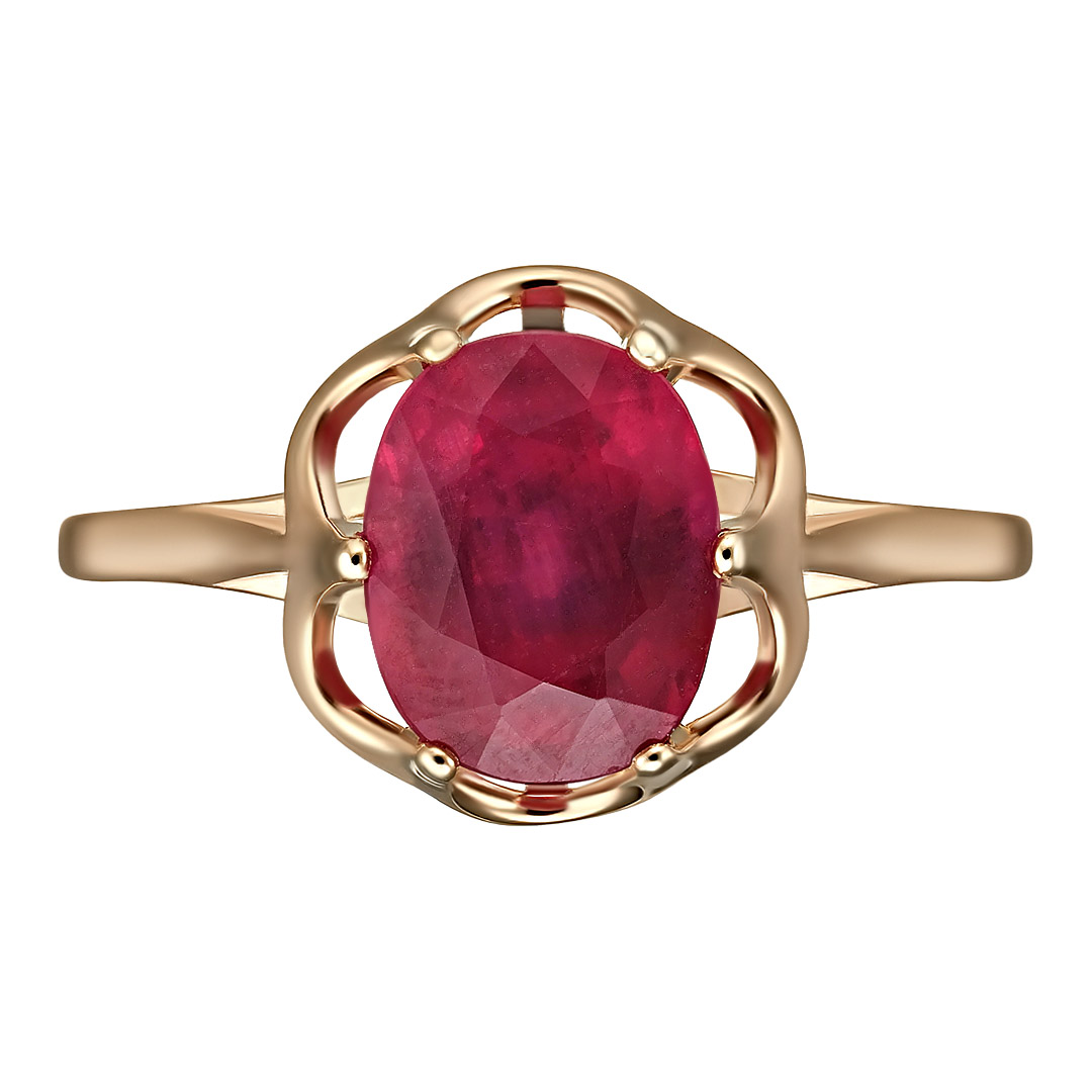 Серебряное кольцо 925 пробы; вставки 1 Рубин F/2 3,527