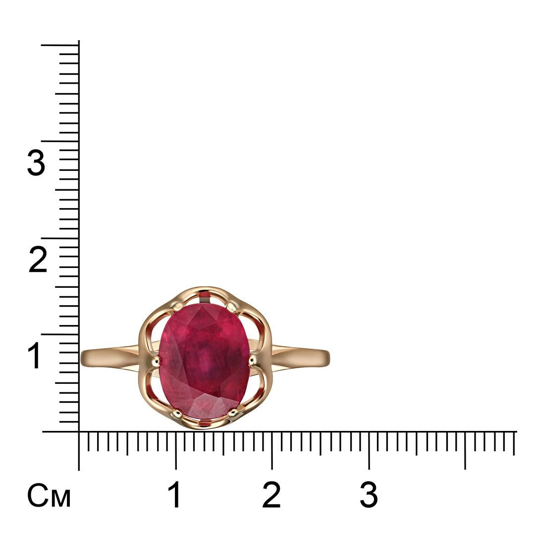 Серебряное кольцо 925 пробы; вставки 1 Рубин F/2 3,527