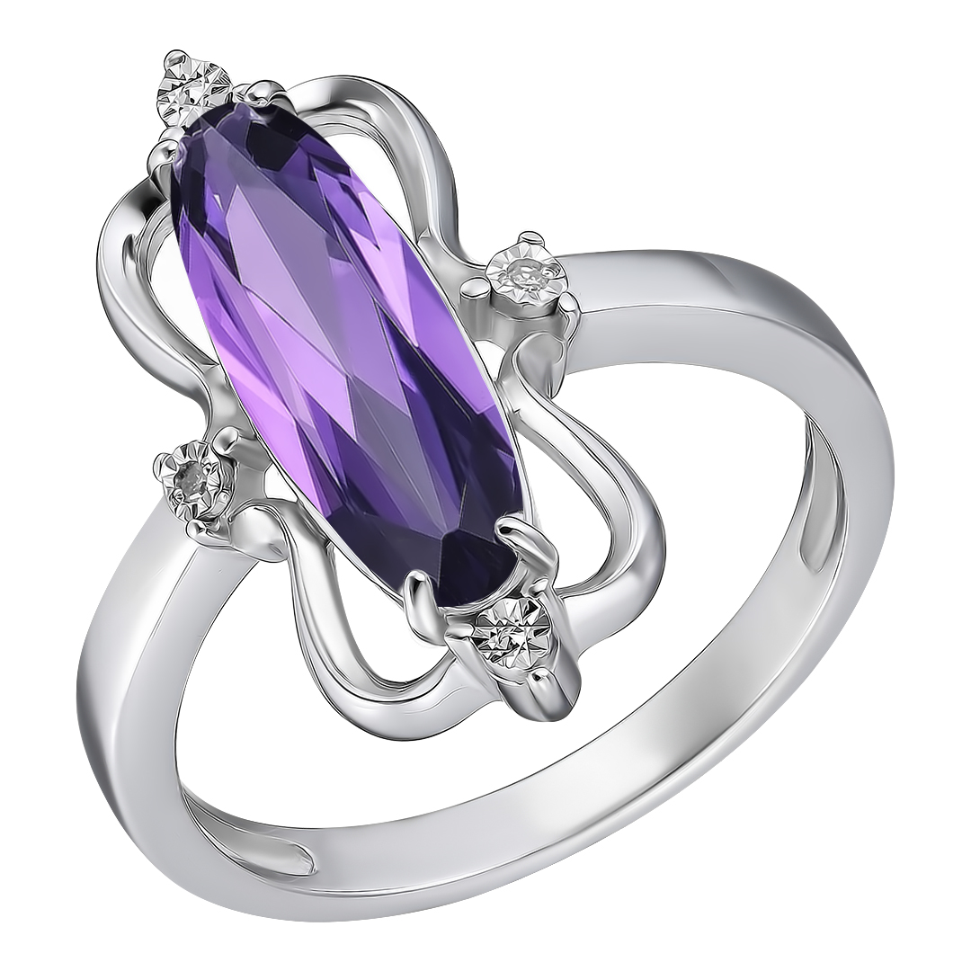 Серебряное кольцо с аметистом