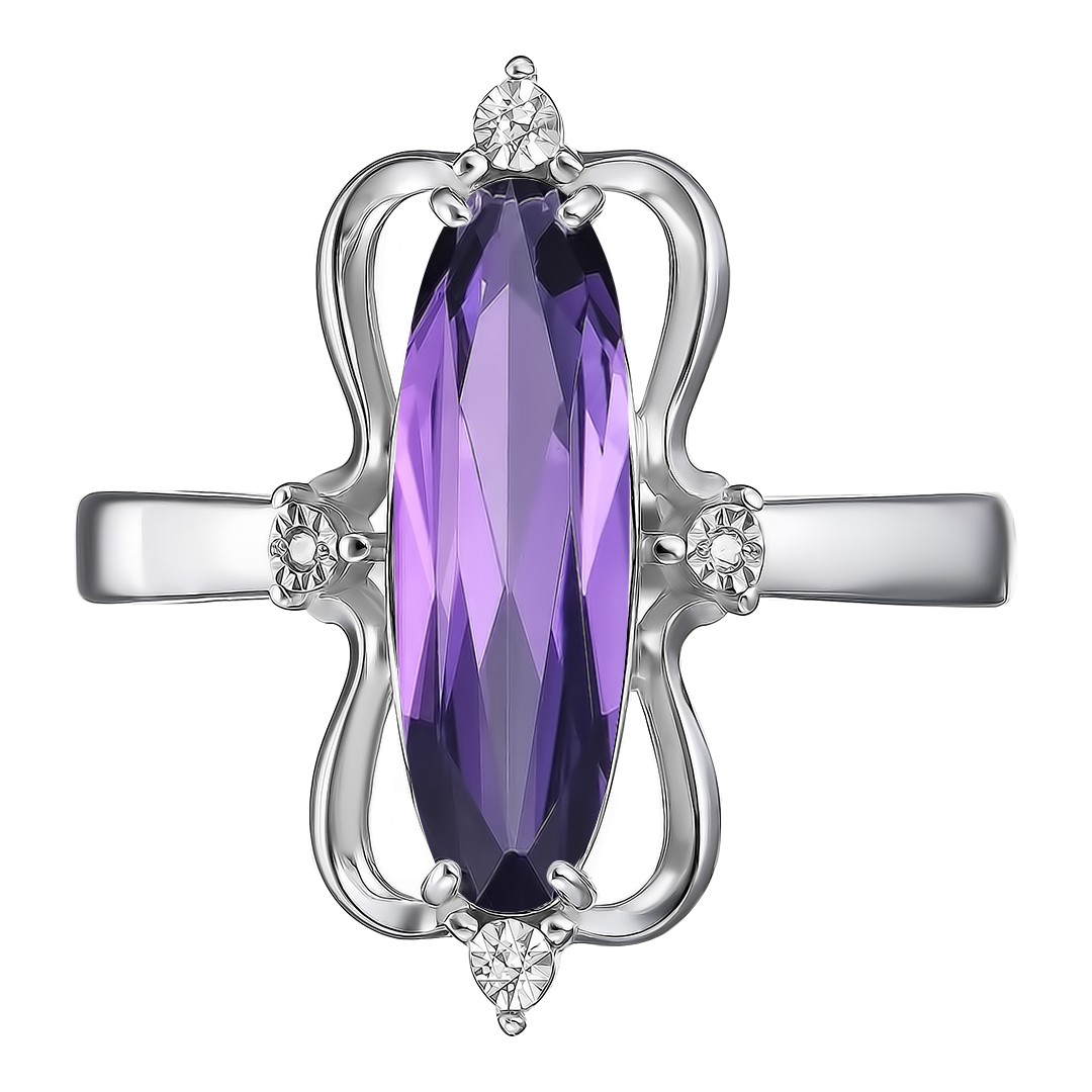 Серебряное кольцо с аметистом