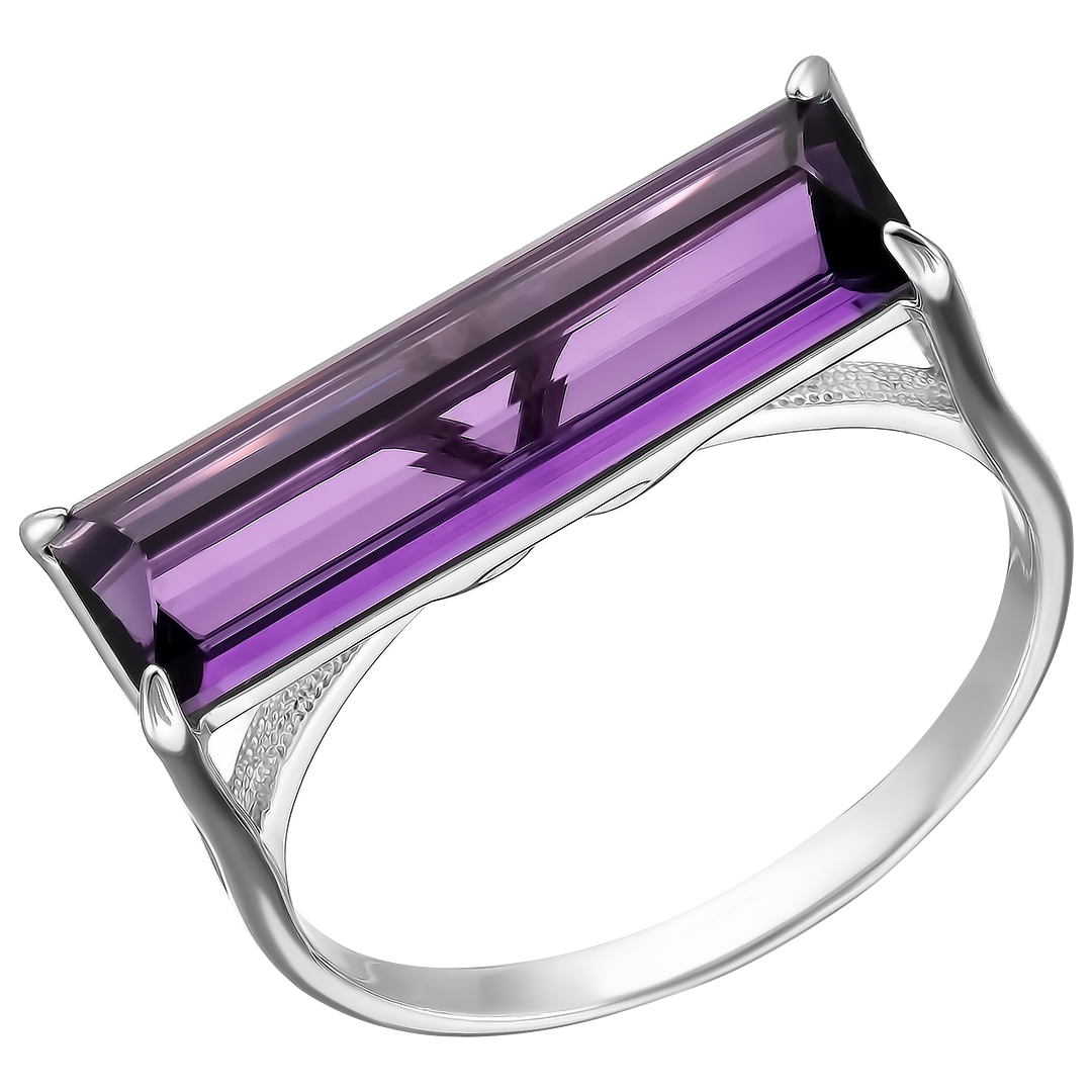 Серебряное кольцо 925 пробы; вставки 1 Аметист;