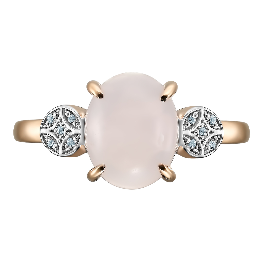 Серебряное кольцо с розовым кварцем