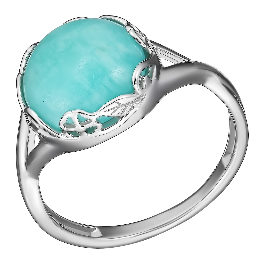 Серебряное кольцо 925 пробы; вставки 1 Амазонит;