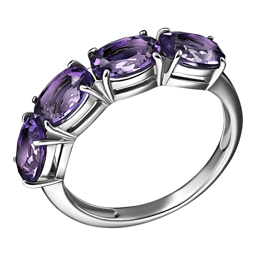 Серебряное кольцо с аметистами